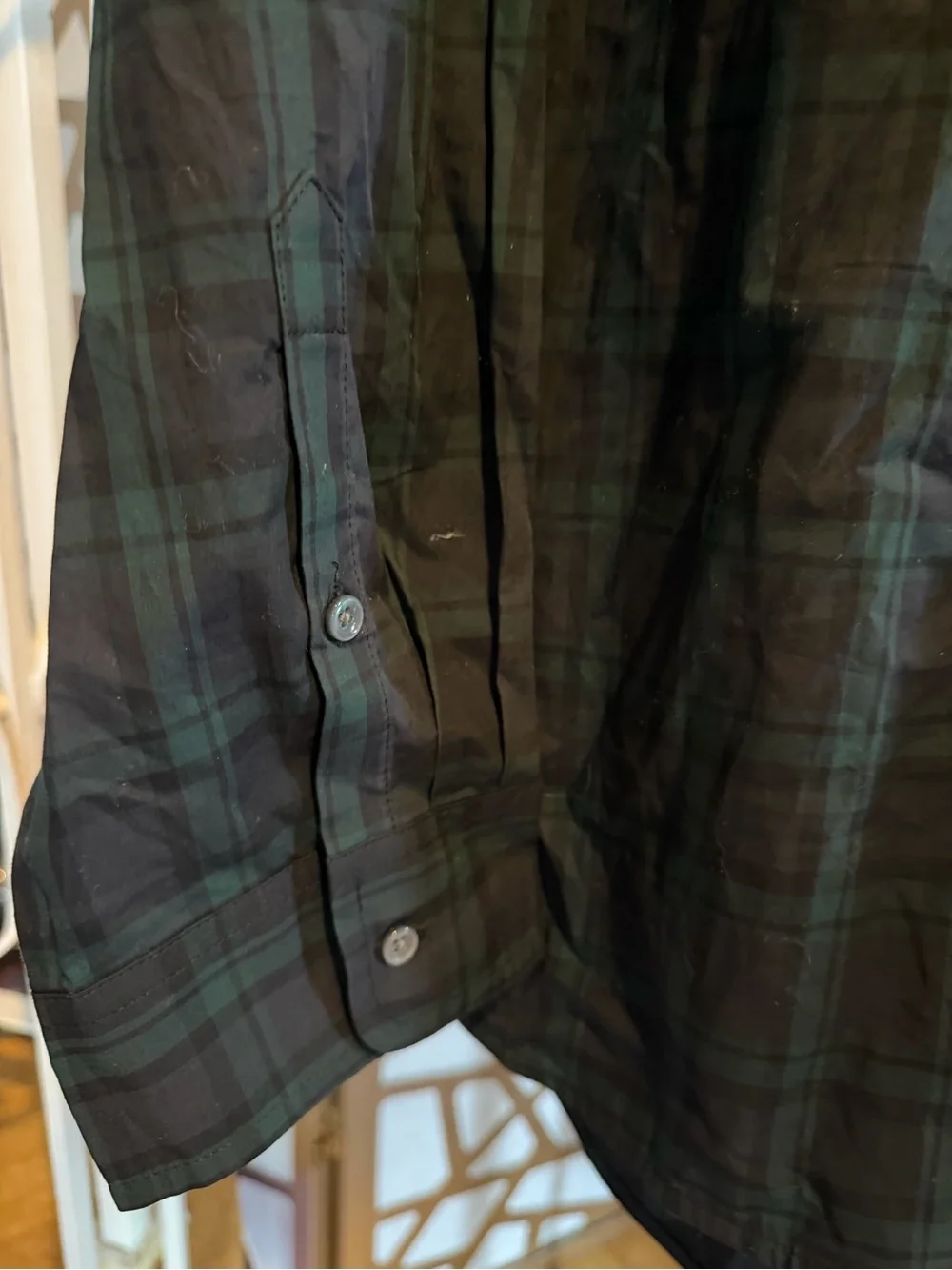 J.Crew Black Watch Plaid Jeweled Button Blouse Size 20 Tartan